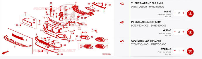 Screenshot 2026-06-14 at 14-38-39 Paragolpes delantero para Honda CIVIC SPORT 5 Puertas automática completa 2017 - Honda